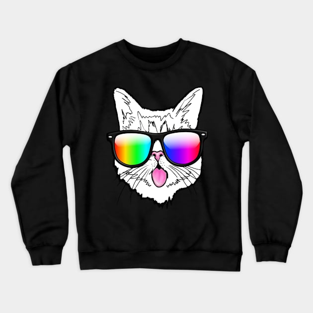 cat rainbow pride Crewneck Sweatshirt by PnJ